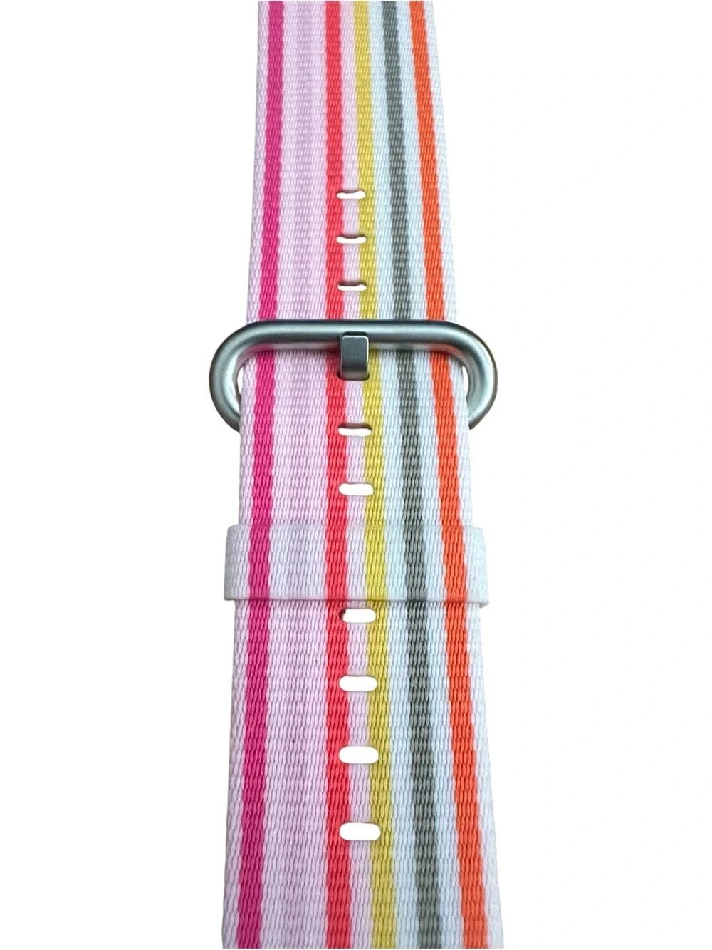 NWOB Apple Pink Stripe Woven Nylon Watch Band 42MM 44MM 45MM 49MM